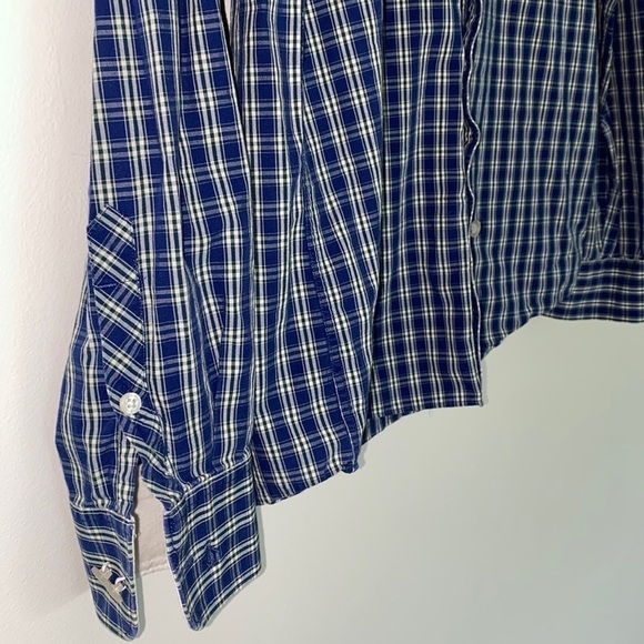 Original Penguin Men’s Heritage Slim Fit Blue Plaid Button Down, 16; 34/35 - Picture 8 of 9